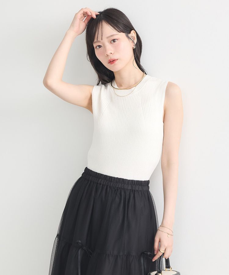 earth music&ecology「ランダムリブノースリーブニット」|ニット・セーター|