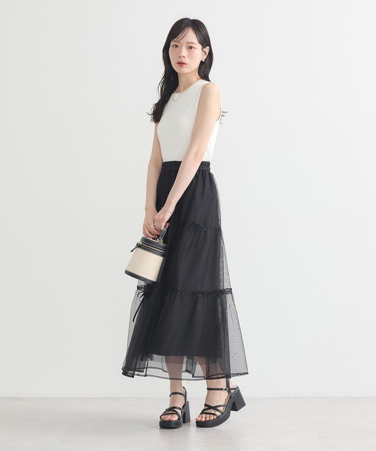 earth music&ecology「ランダムリブノースリーブニット」|ニット・セーター|