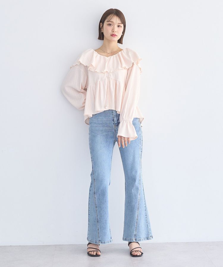 earth music&ecology「ラッフルカラーカットブラウス」|シャツ・ブラウス|