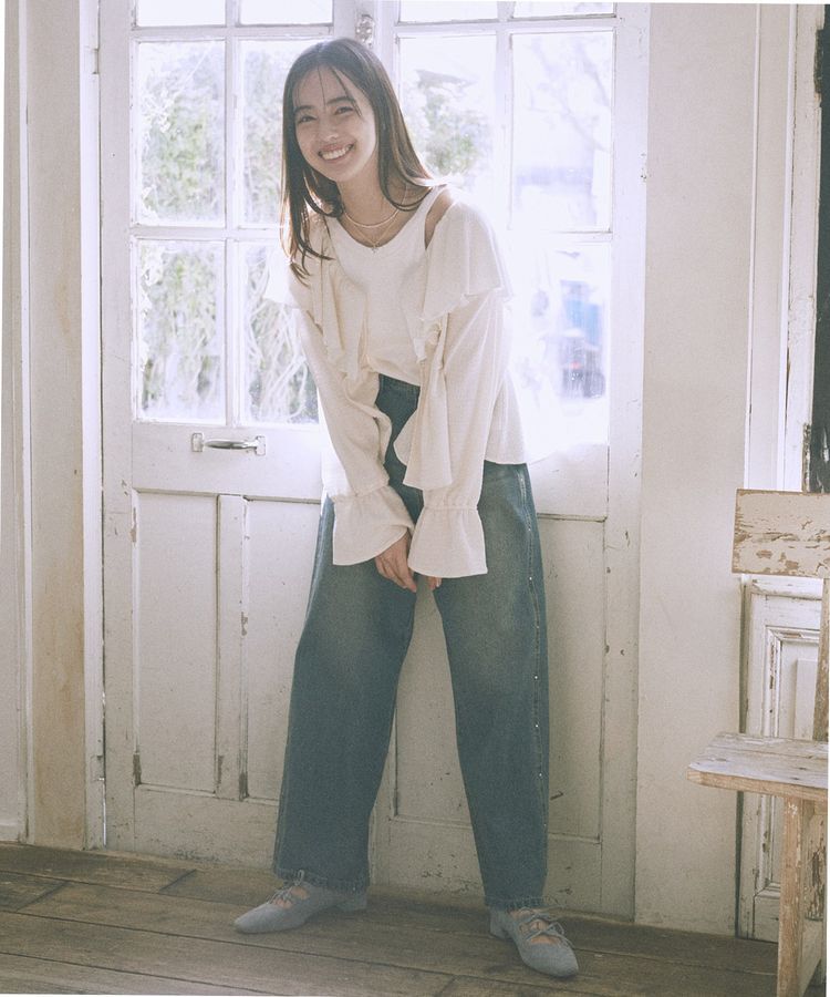 earth music&ecology「ラッフルカラーカットブラウス」|シャツ・ブラウス|