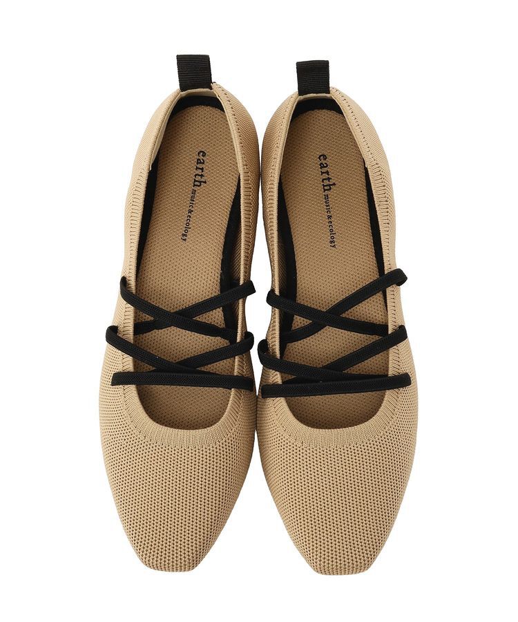 earth music&ecology「レースアップニットバレーシューズ」|パンプス|