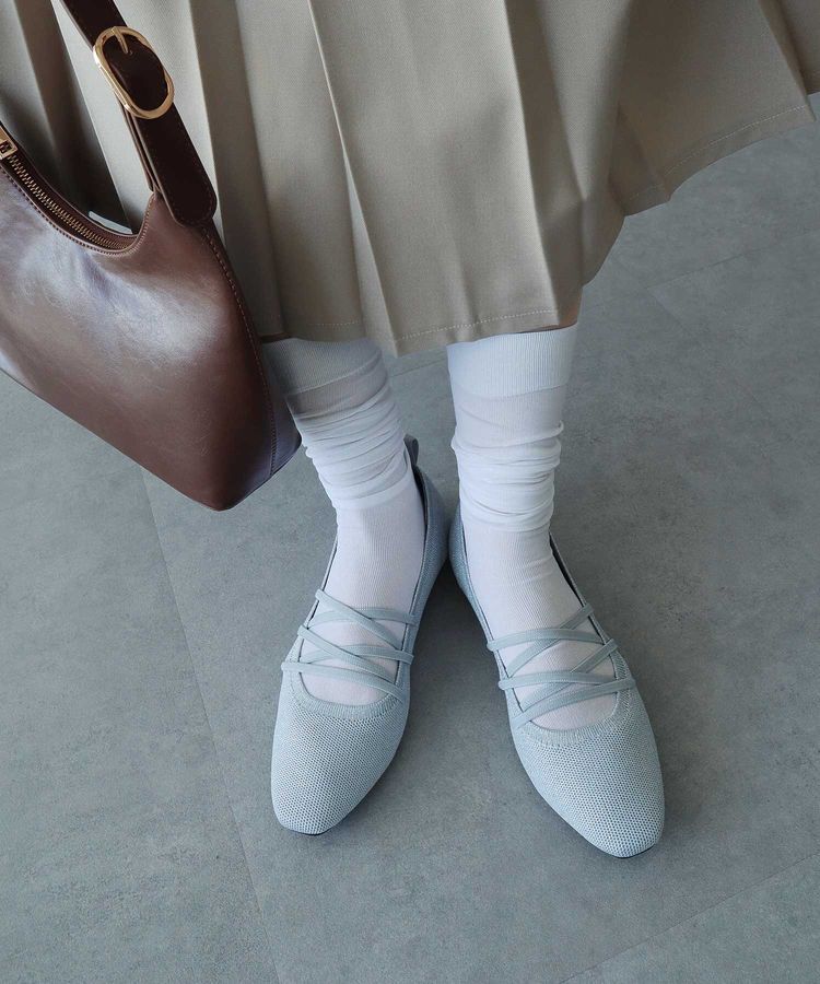 earth music&ecology「レースアップニットバレーシューズ」|パンプス|