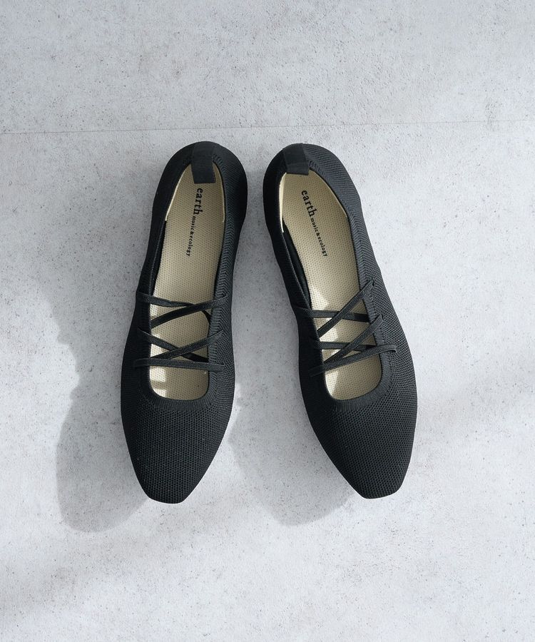 earth music&ecology「レースアップニットバレーシューズ」|パンプス|