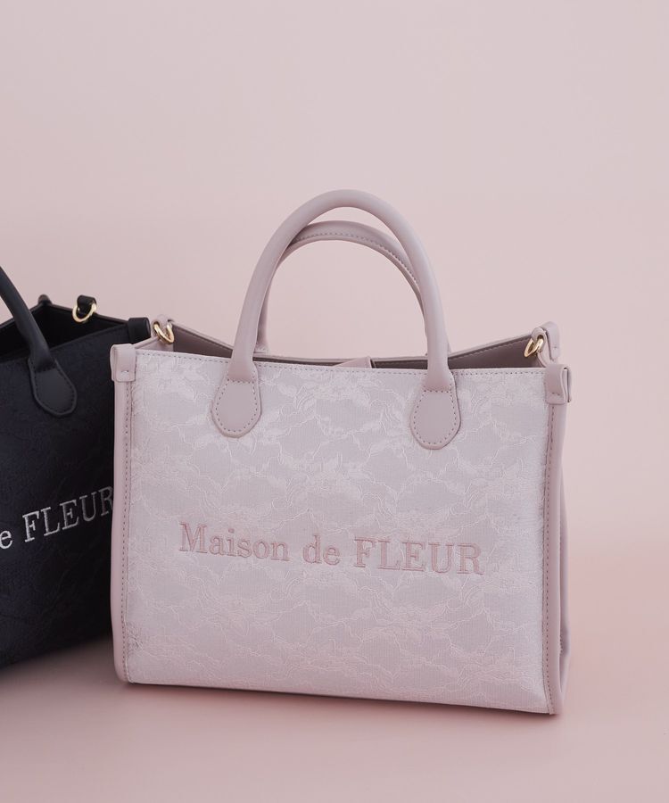Maison de FLEUR「レース2Wayトートバッグ」|ハンドバッグ|
