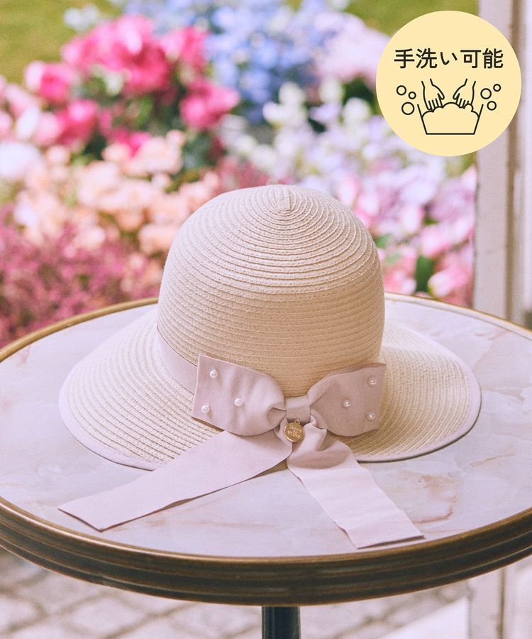 Maison de FLEUR「【手洗い可能】パールリボンスリットハット」|その他|