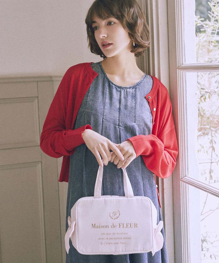 Maison de FLEUR「【保冷機能付き】サテンサイドリボン保冷バッグ」|トートバッグ|