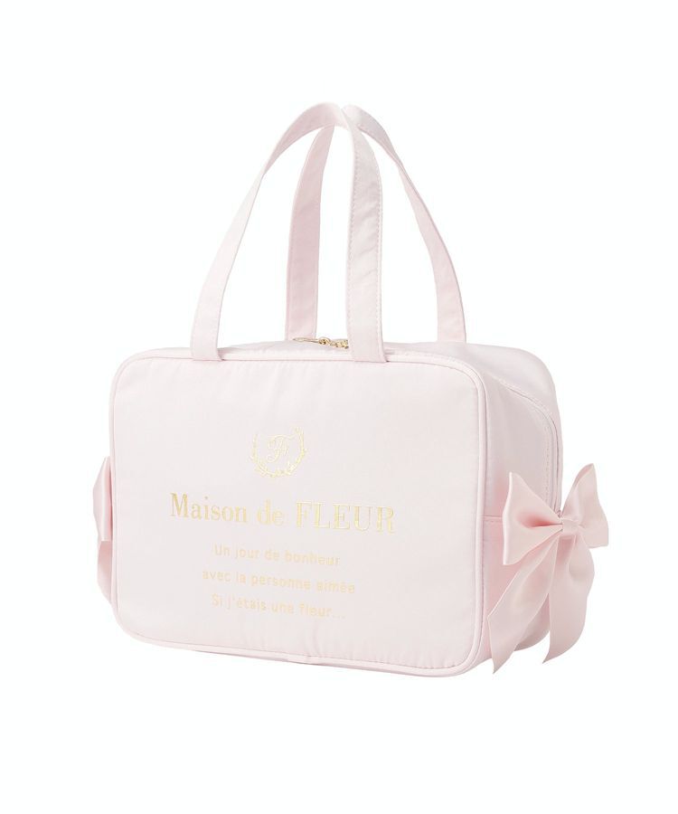 Maison de FLEUR「【保冷機能付き】サテンサイドリボン保冷バッグ」|トートバッグ|