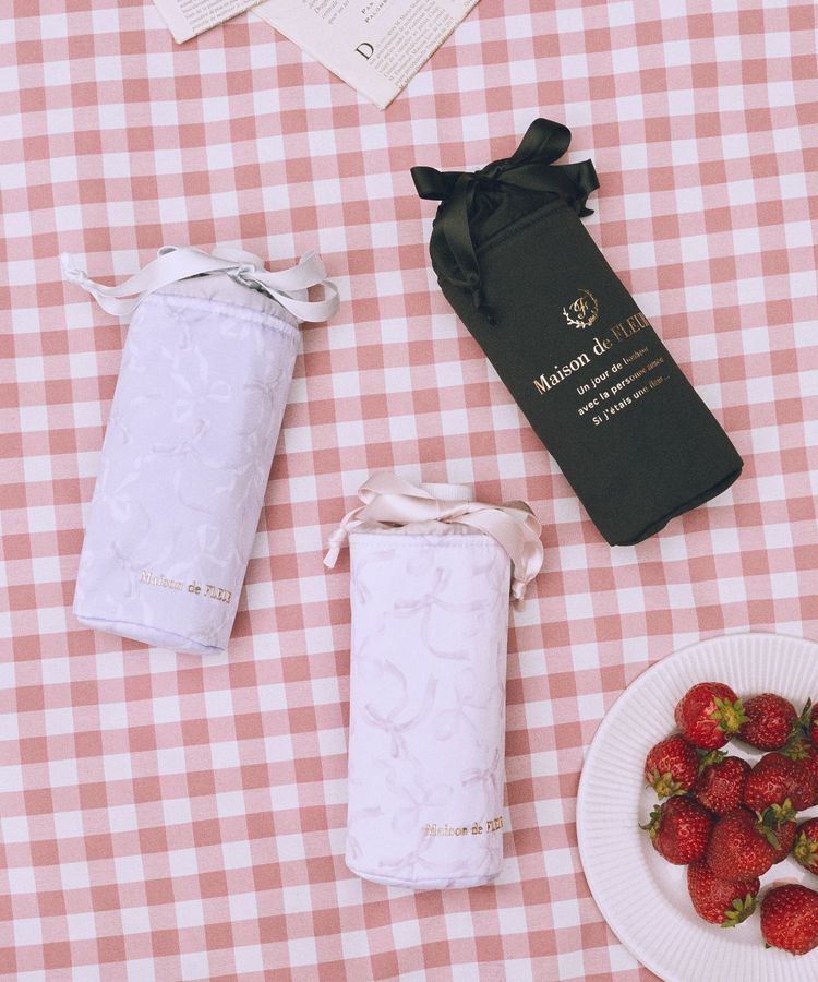 Maison de FLEUR「【保冷機能付き】サテン巾着ボトルケース」|ポーチ|