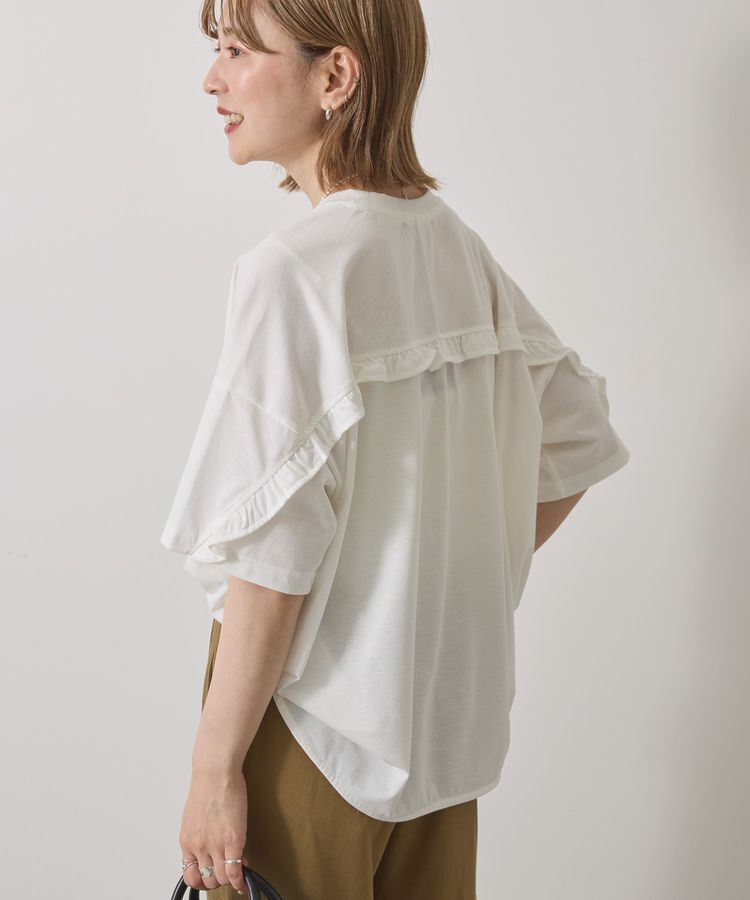 AMERICAN HOLIC「バックフリルラウンドカットプルオーバー」|Tシャツ・カットソー|Off White