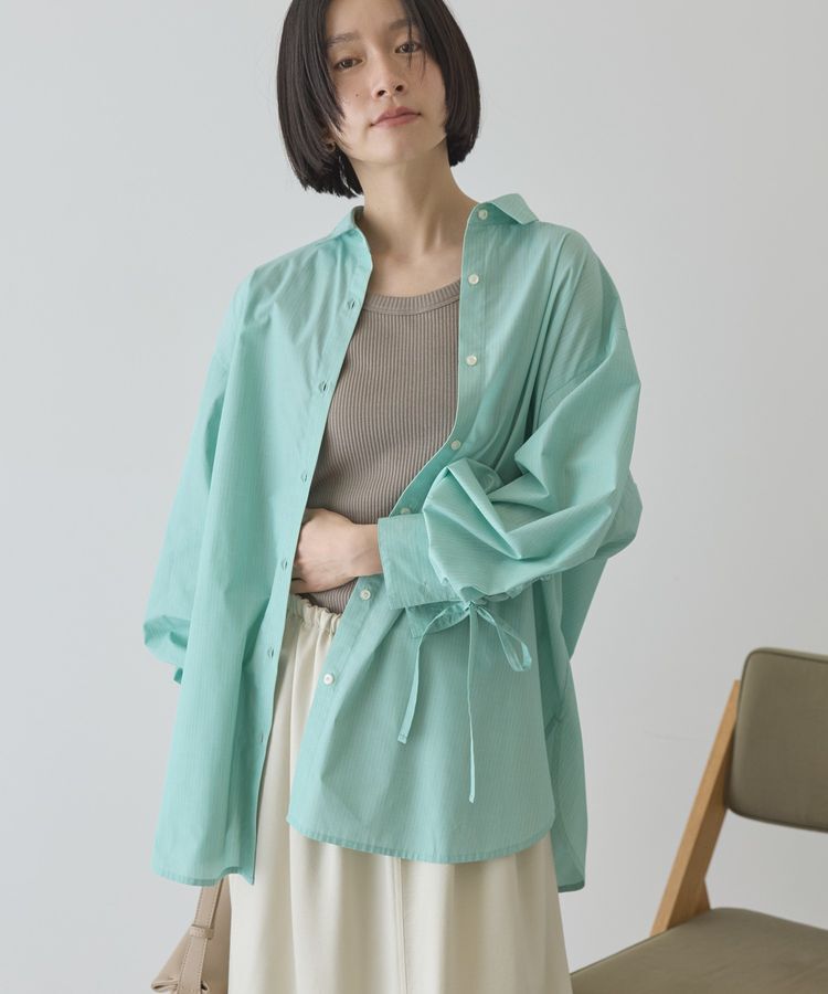 AMERICAN HOLIC「【WEB限定】イージーケアバックギャザーリボンシャツ」|シャツ・ブラウス|