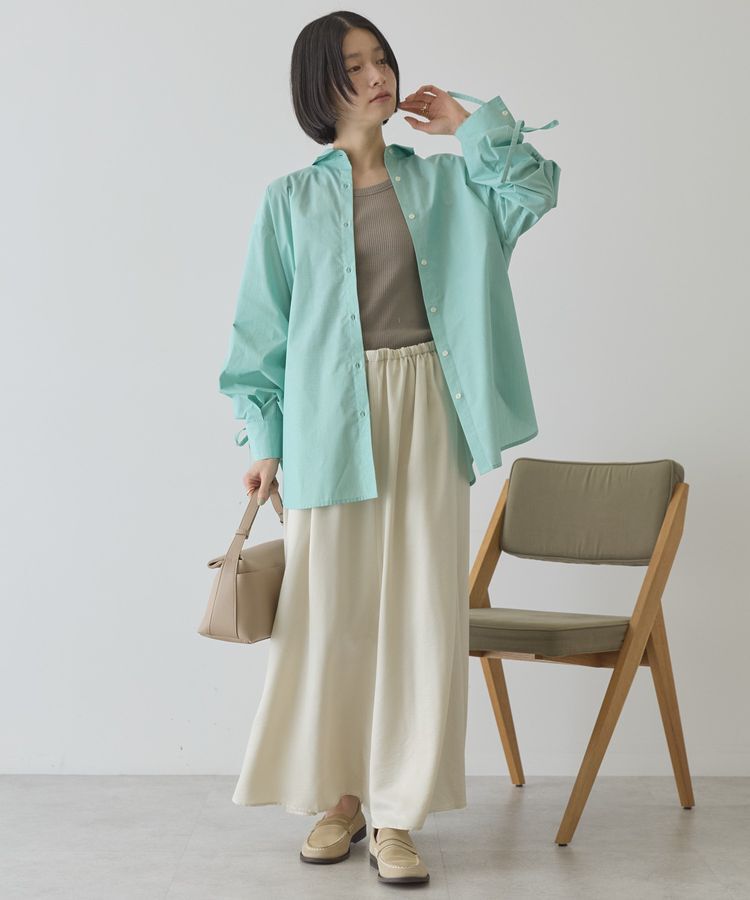 AMERICAN HOLIC「【WEB限定】イージーケアバックギャザーリボンシャツ」|シャツ・ブラウス|