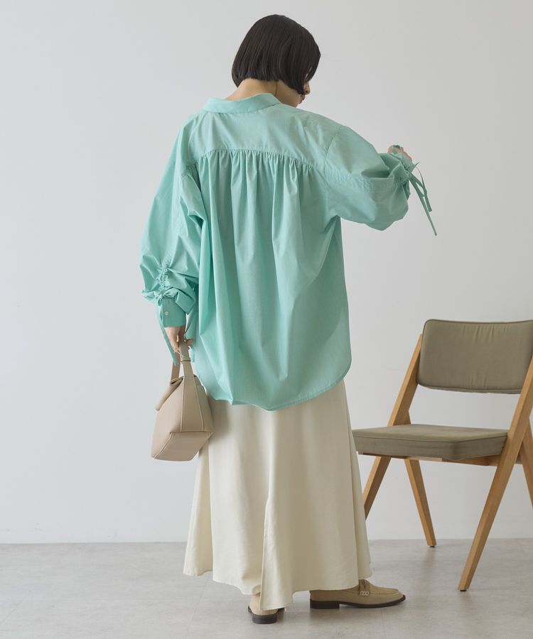 AMERICAN HOLIC「【WEB限定】イージーケアバックギャザーリボンシャツ」|シャツ・ブラウス|