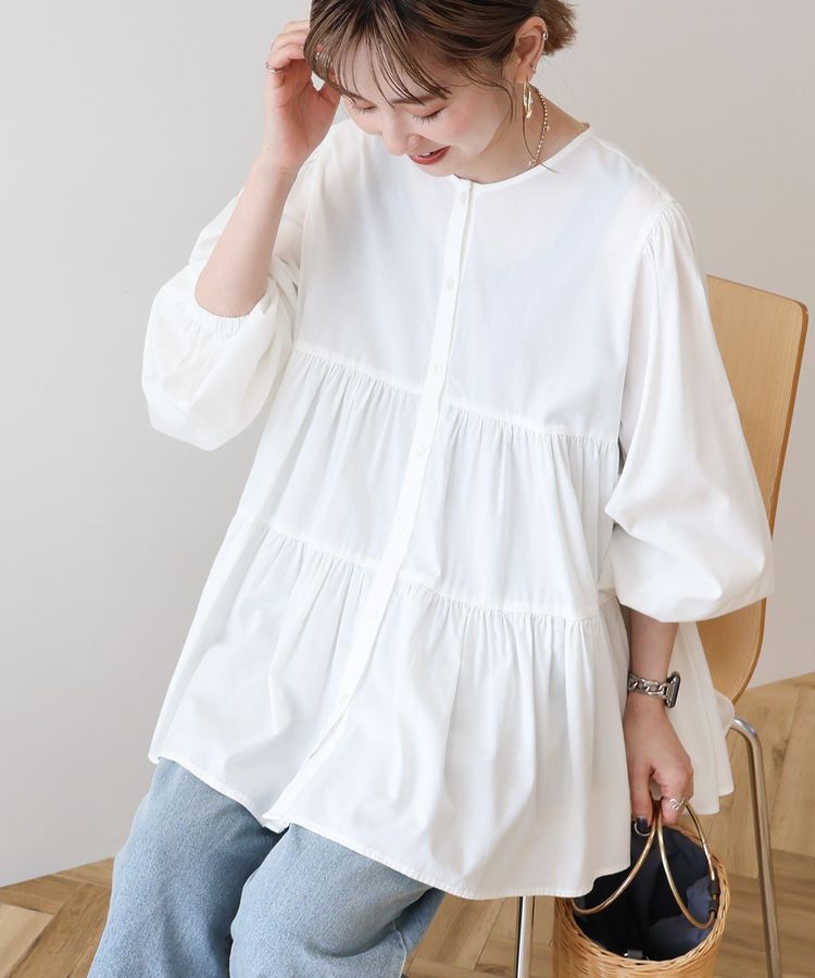 AMERICAN HOLIC「【WEB限定】ティアードギャザーブラウス」|シャツ・ブラウス|Off White