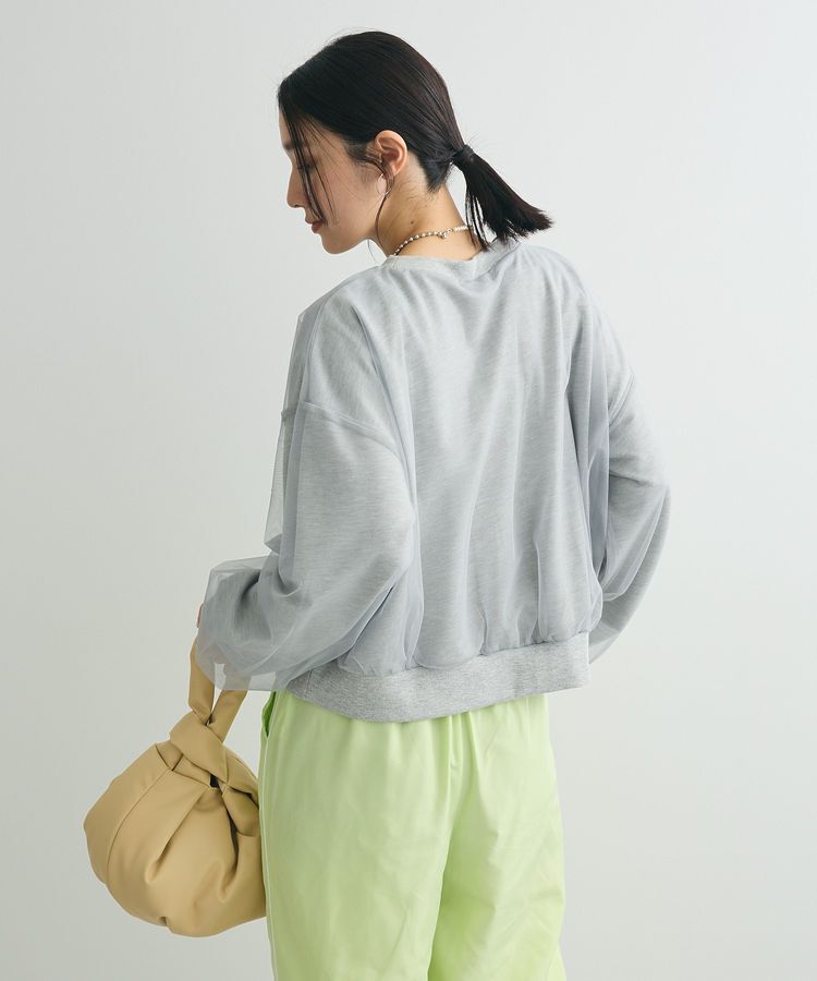 Green Parks「箔プリントチュール重ねプルオーバー」|スウェット・ジャージ|