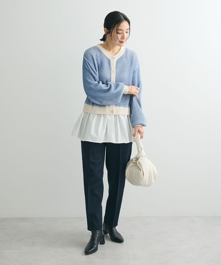 Green Parks「配色リブドッキングチュニック」|ニット・セーター|