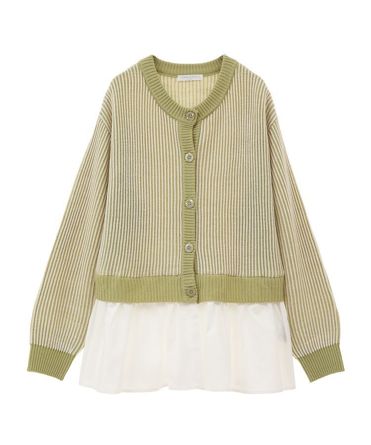 Green Parks「配色リブドッキングチュニック」|ニット・セーター|