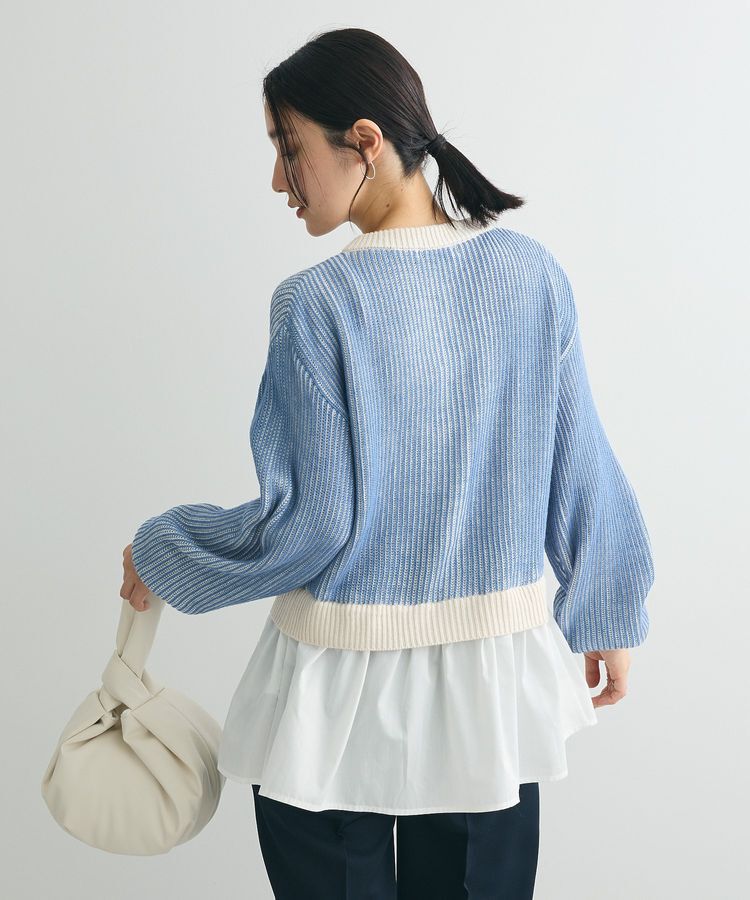 Green Parks「配色リブドッキングチュニック」|ニット・セーター|