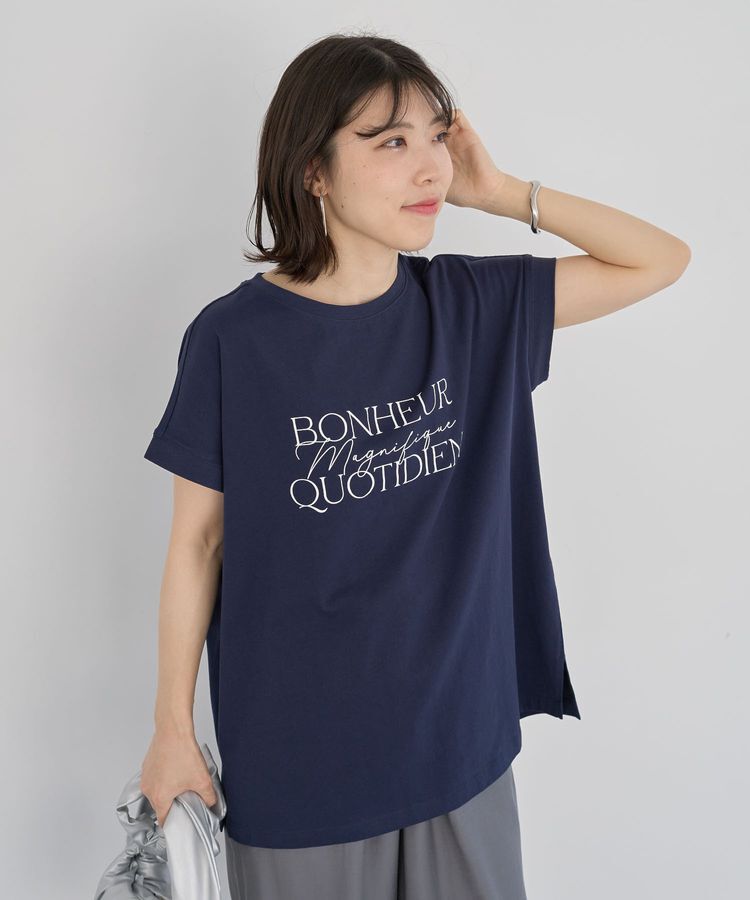 Green Parks「フレンチスリーブ筆記体ロゴチュニック」|チュニック|