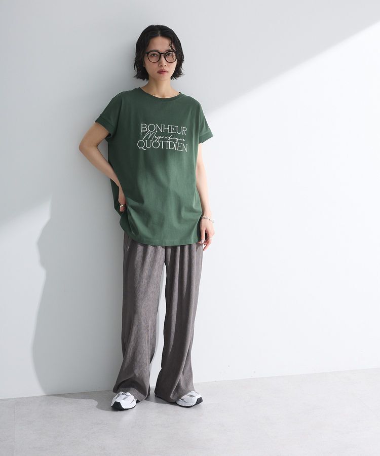 Green Parks「フレンチスリーブ筆記体ロゴチュニック」|チュニック|