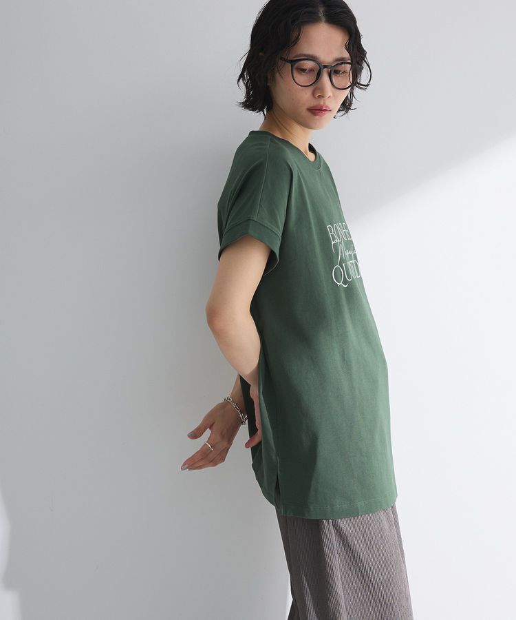 Green Parks「フレンチスリーブ筆記体ロゴチュニック」|チュニック|