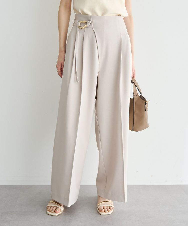 YECCA VECCA「メタルベルトワイドパンツ」|その他|Light beige