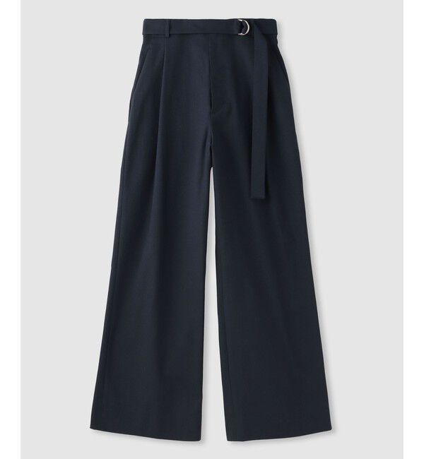 allureville「シェルタリングタックワイドパンツ」|チノ|ネイビー