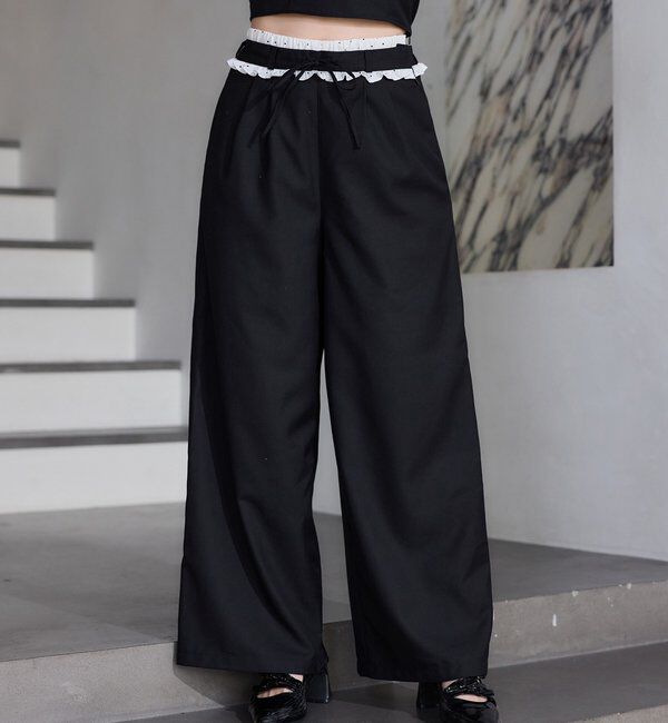  「【Black Ribbon Collection】ウエストフリルスラックス」|その他|