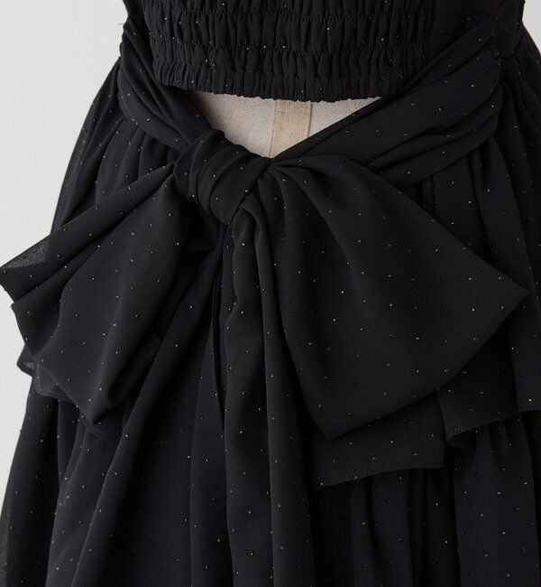  「【Black Ribbon Collection】バックリボンティアードワンピ」|ワンピース|