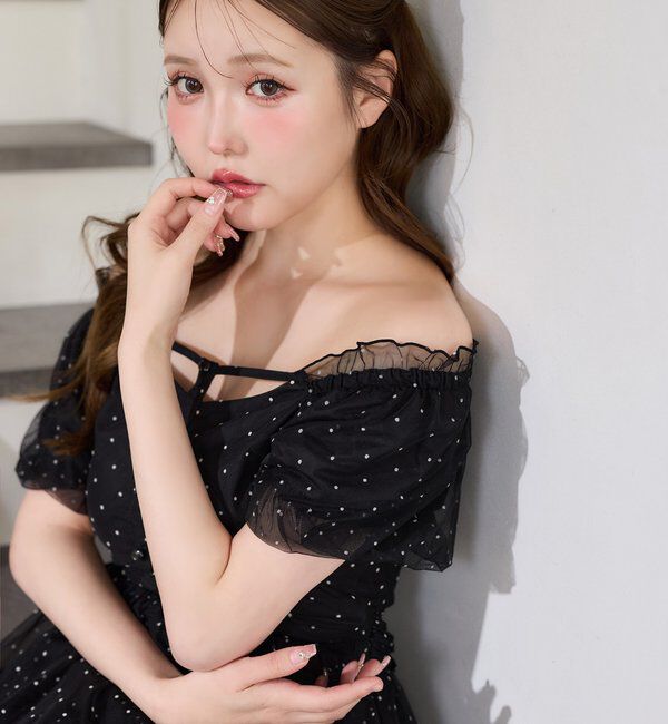  「【Black Ribbon Collection】バックリボンティアードワンピ」|ワンピース|