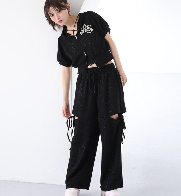  「【セットアップ可能】【SMサイズ展開あり】サイドカットリボンスエットパンツ」|その他|