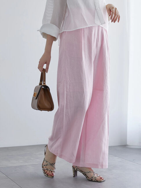 Te chichi「レーヨンリネンワイドパンツ《2025summer catalog item》」|その他|ピンク