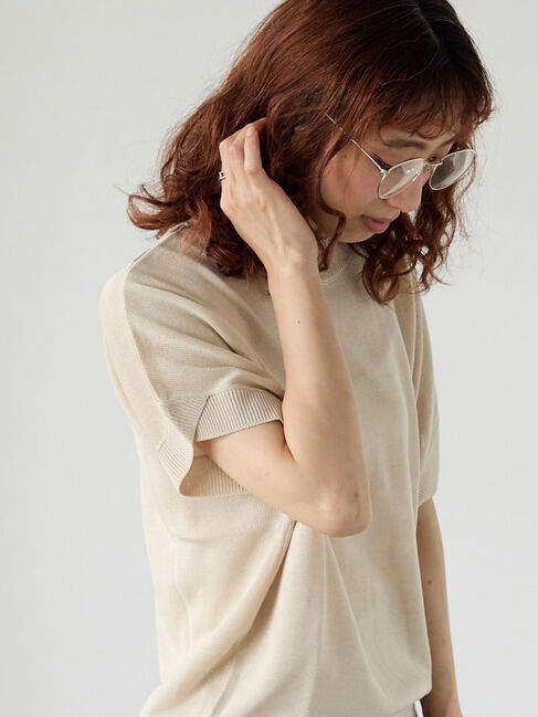 Lugnoncure「チューリップスリーブニット」|ニット・セーター|ベージュ