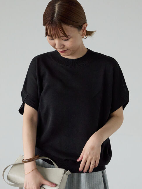 Lugnoncure「チューリップスリーブニット」|ニット・セーター|ブラック