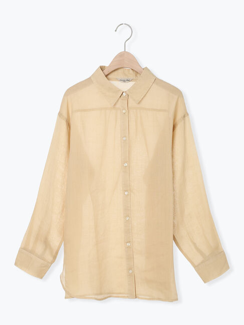 Samansa Mos2「シアーリネンシャツ」|シャツ・ブラウス|