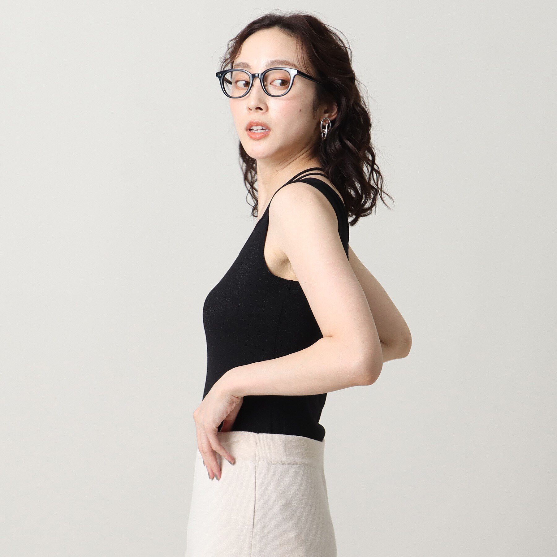 UNTITLED「リーベルラメベア天竺タンクトップ」|キャミソール|