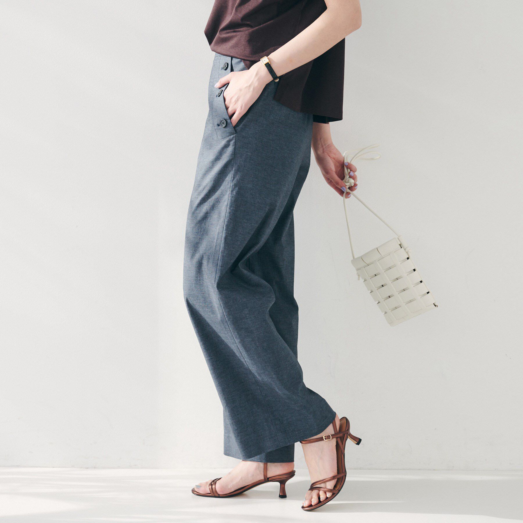 UNTITLED「【ワイド/後ろウエストゴム】ヘンプマリンパンツ」|その他|