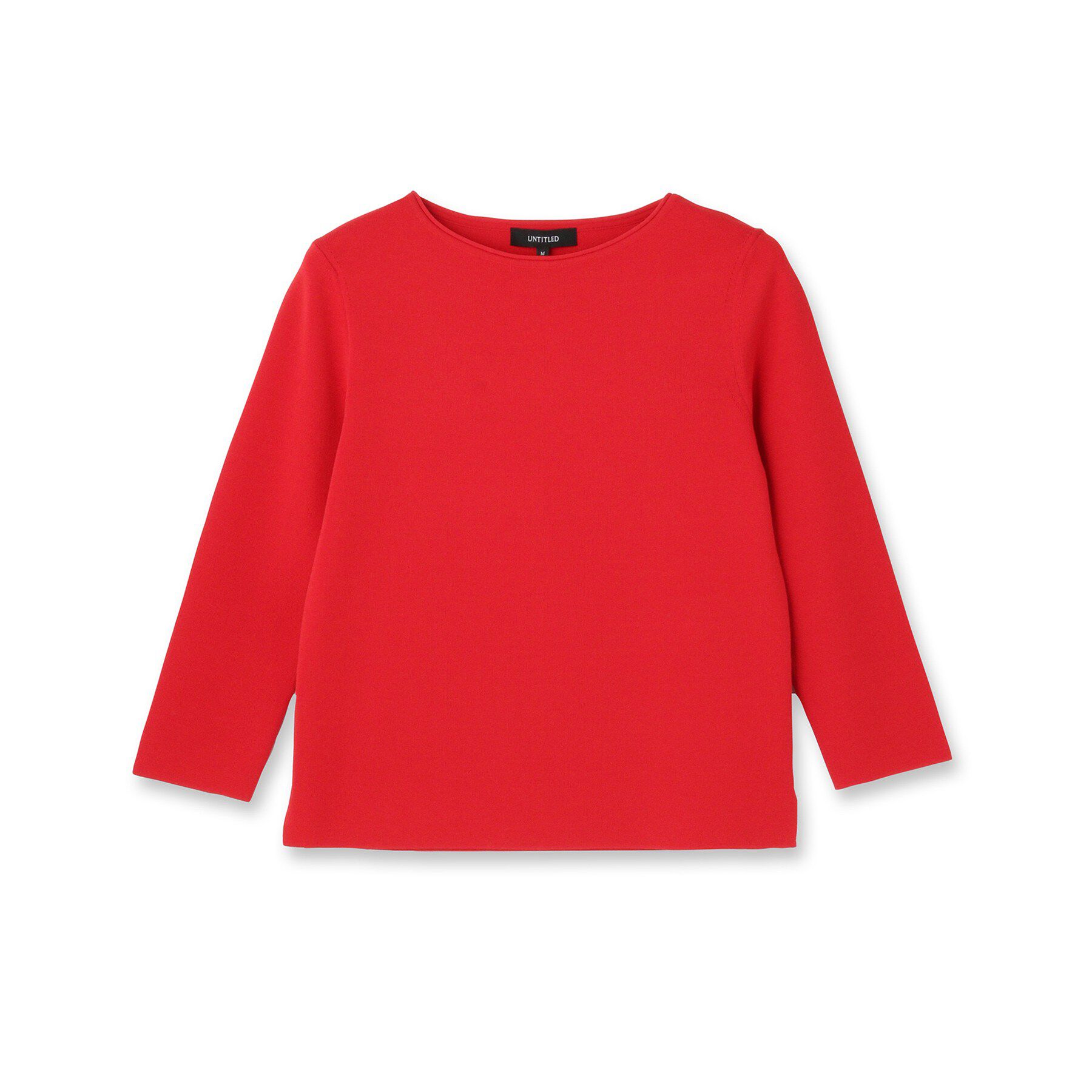 UNTITLED「【洗える/七分袖】ボートネックコットンプルオーバー」|ニット・セーター|