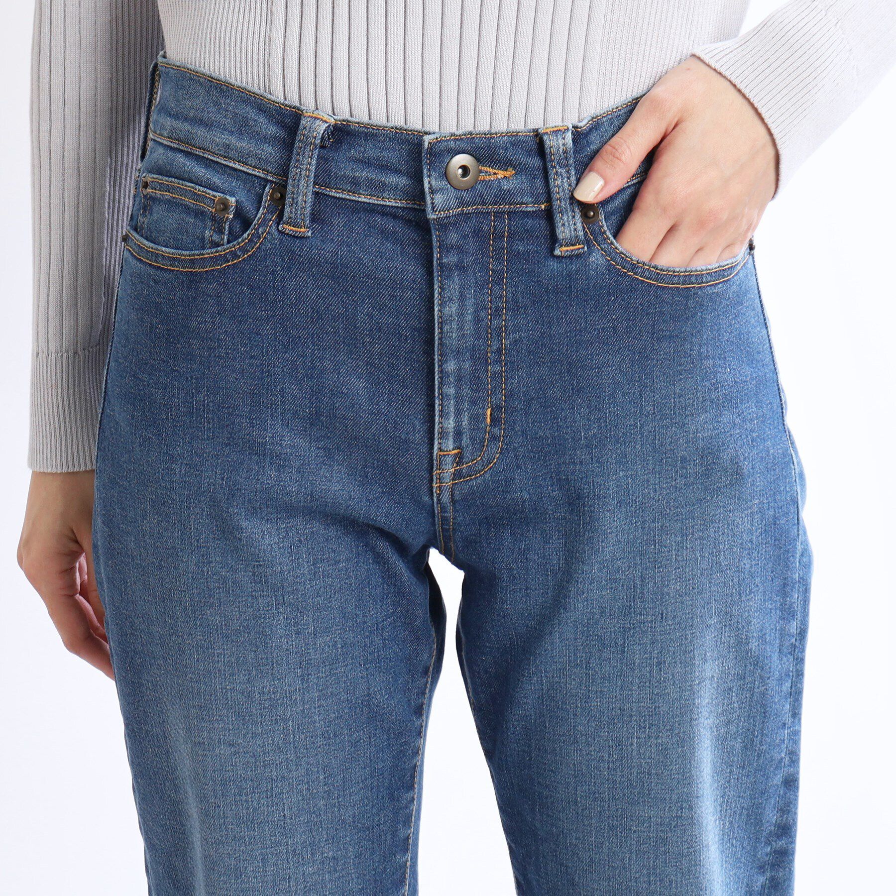 Reflect「【洗える】ストレートシルエットストレッチデニム」|デニム|