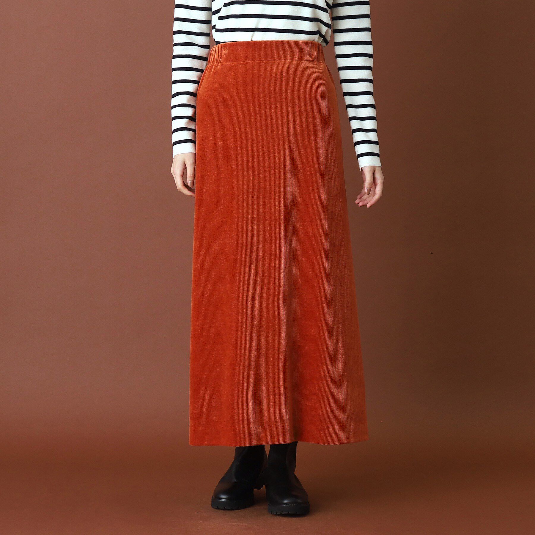 DRESSTERIOR「コーデュロイイージースカート」|スカート|レッド(061)