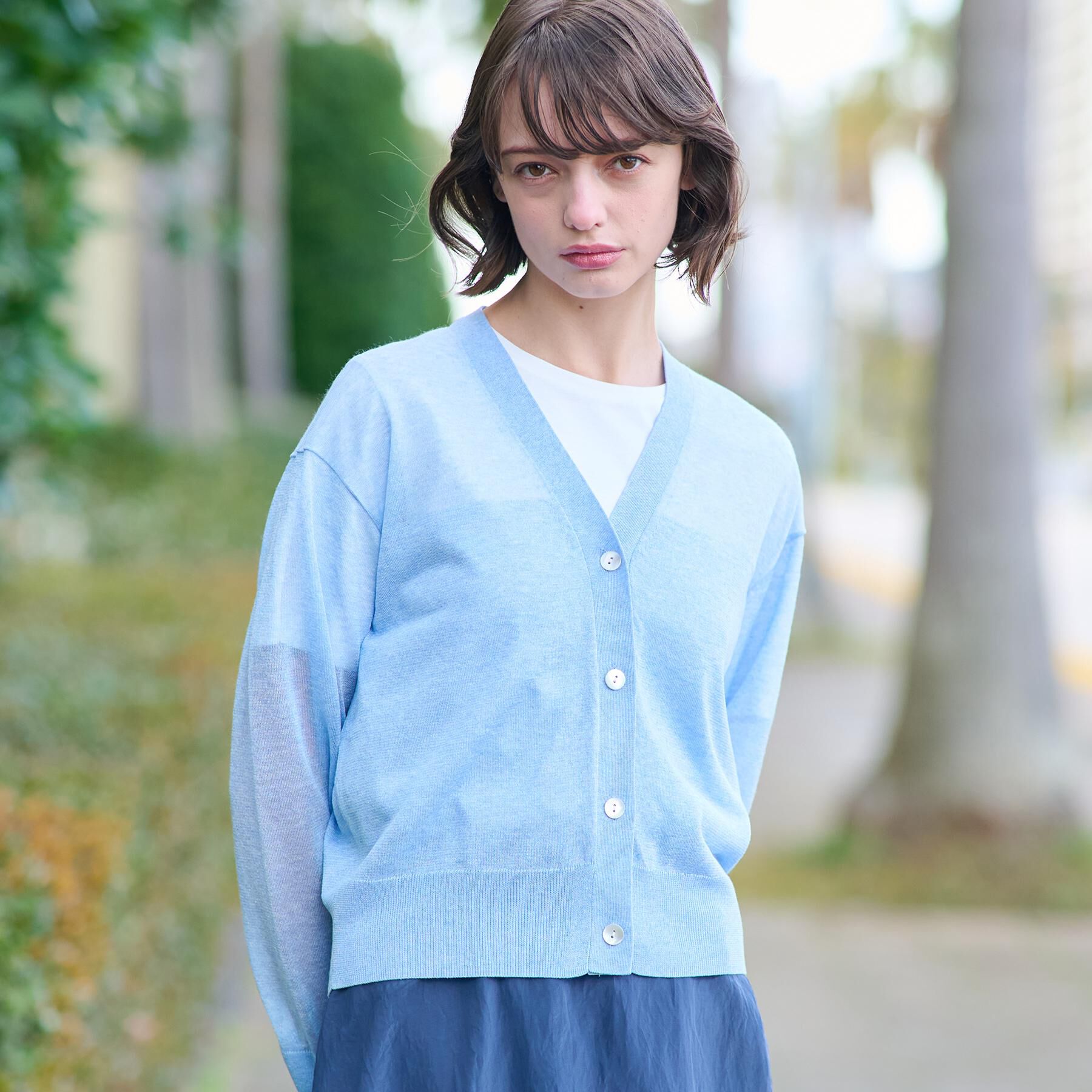 DRESSTERIOR「【洗える/ショート丈】シアーコンビカーディガン」|カーディガン|