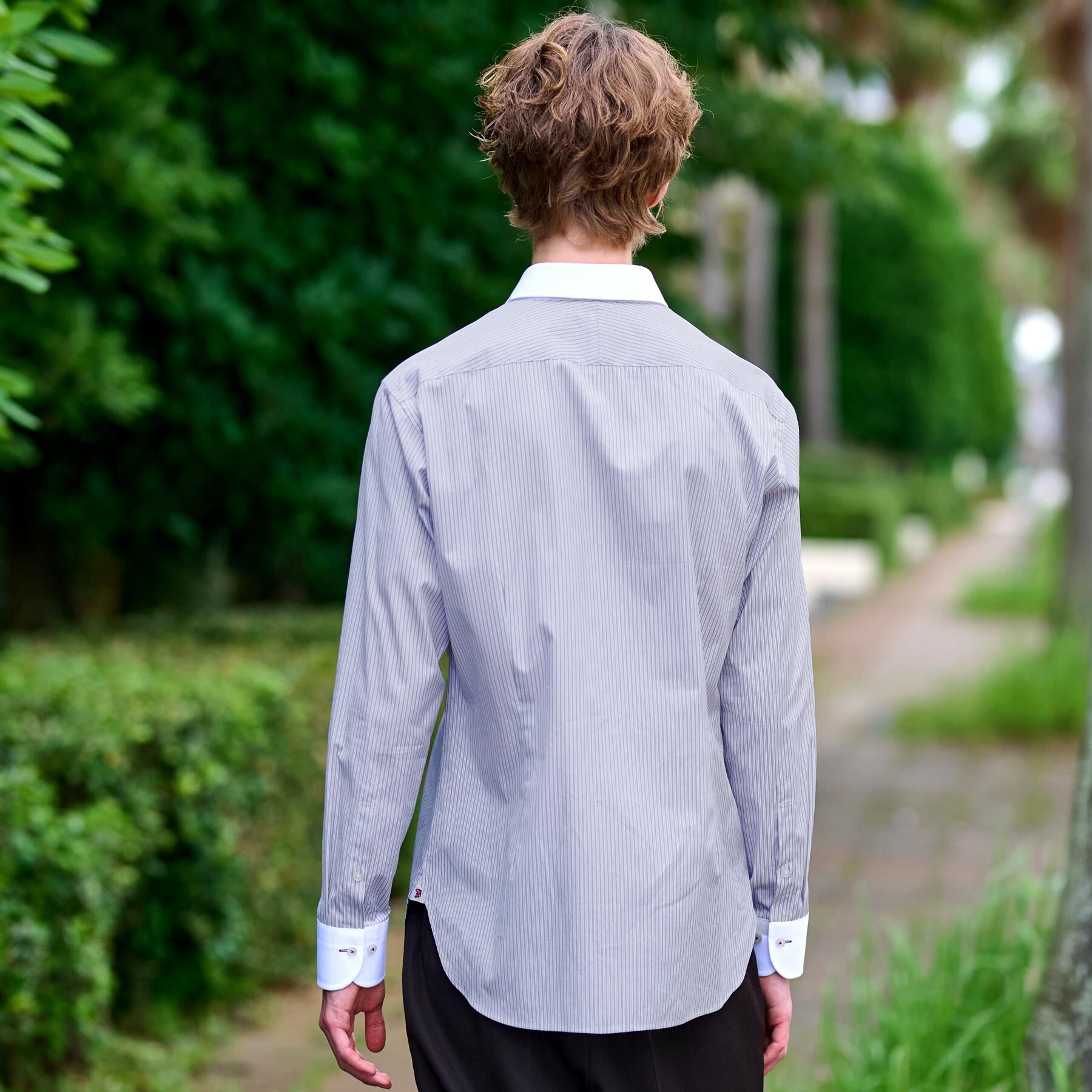 DRESSTERIOR「レギュラーカラークレリック ストライプドレスシャツ」|シャツ・ブラウス|