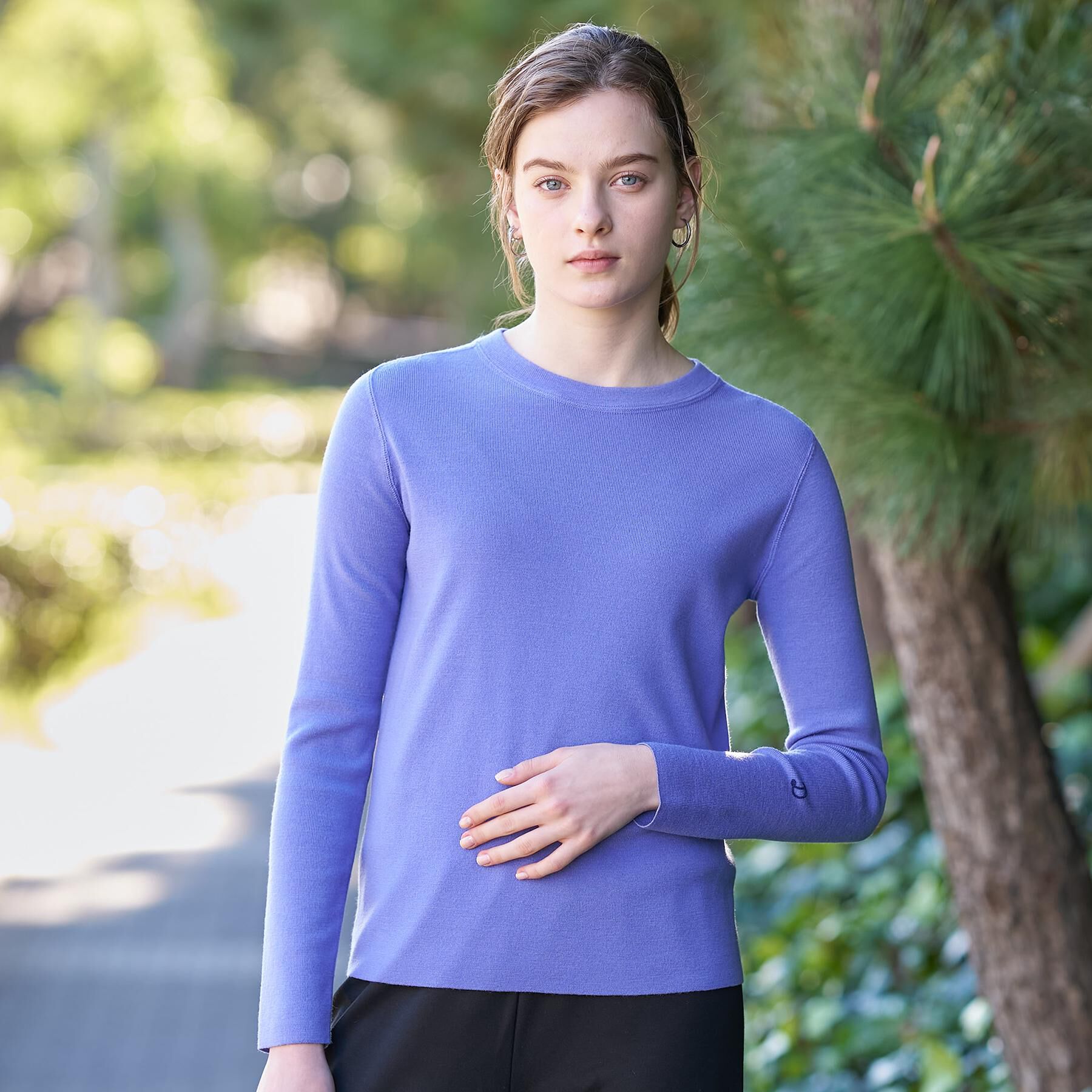 DRESSTERIOR「ストレッチフルニードルニット」|ニット・セーター|ラベンダー(080)