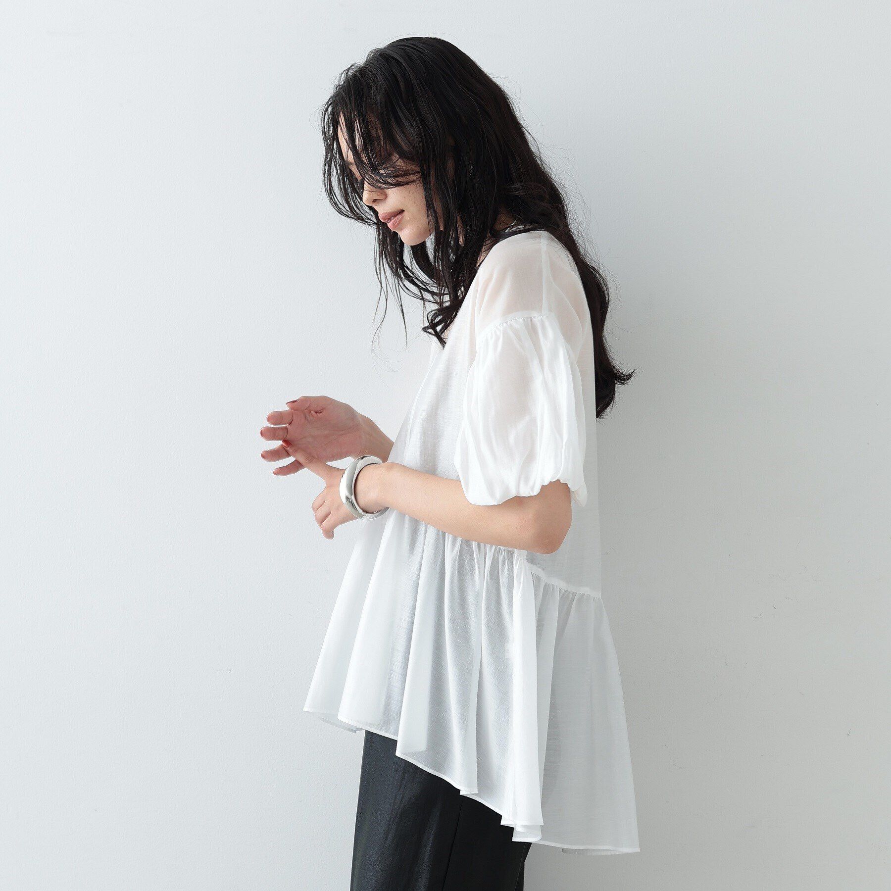 GALLEST「シアーペプラムブラウス」|シャツ・ブラウス|