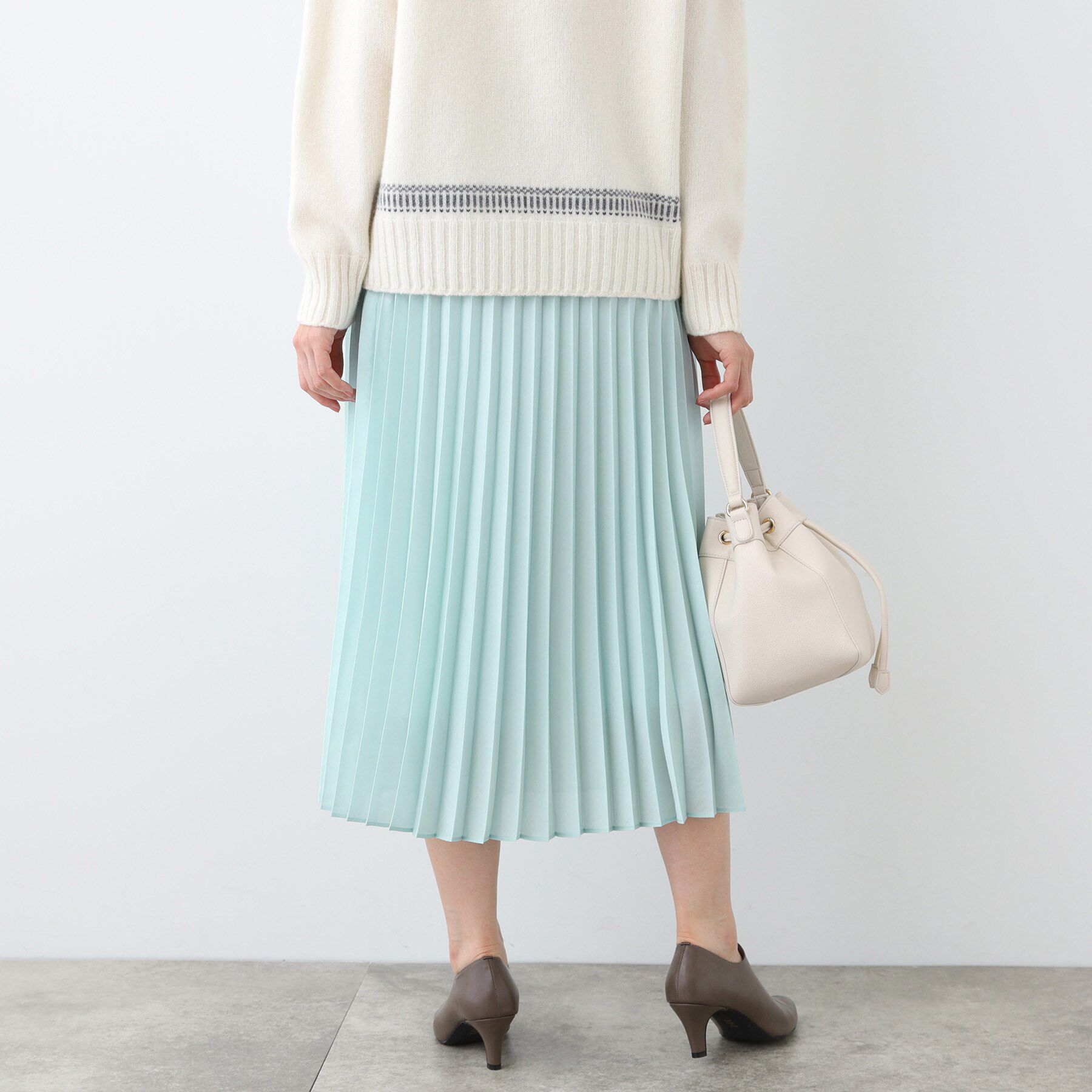 INDIVI「【洗える／ウエストゴム】アコーディオン調プリーツスカート」|スカート|