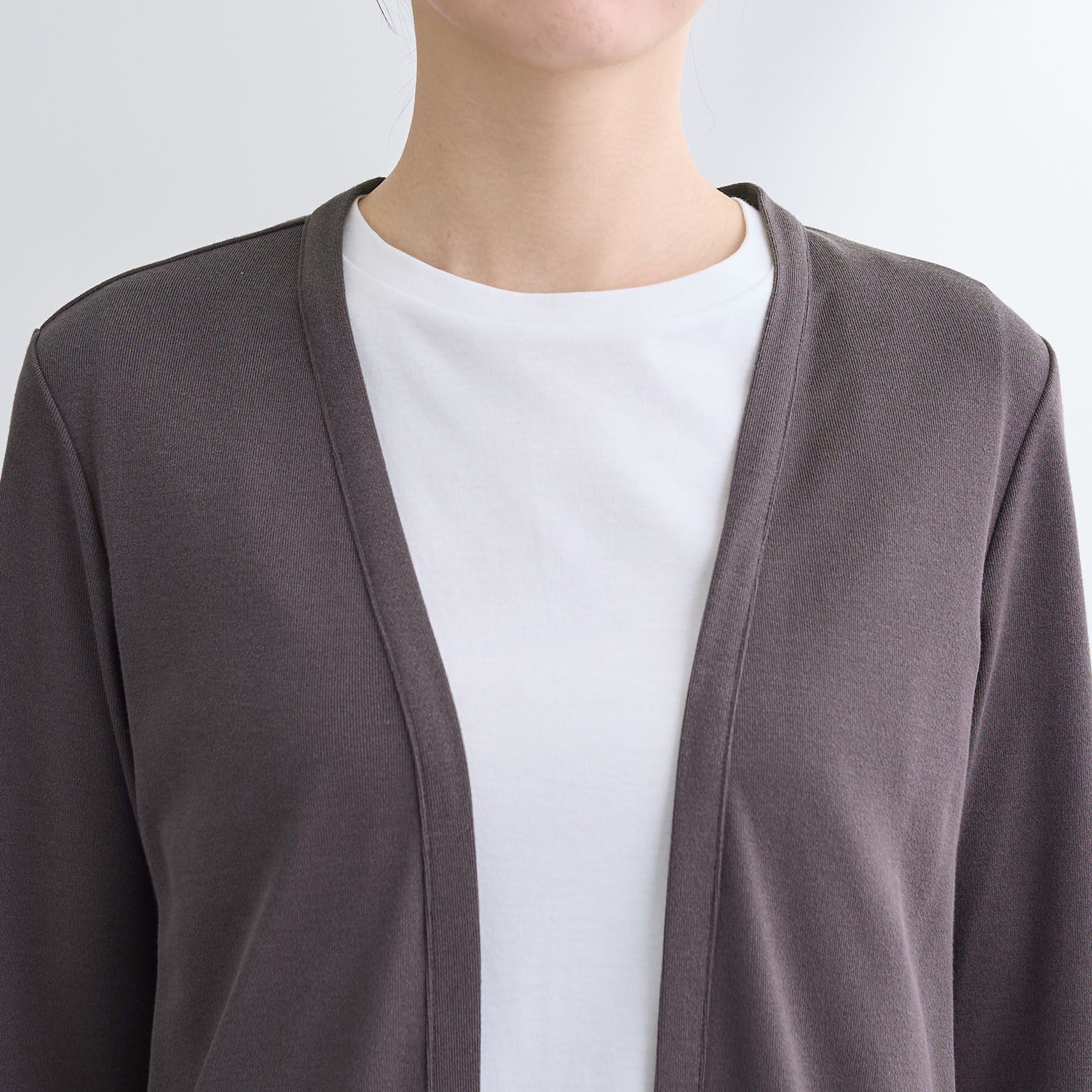 INDIVI「【UVケア】着流しミドル丈カーディガンジャージ」|カーディガン|