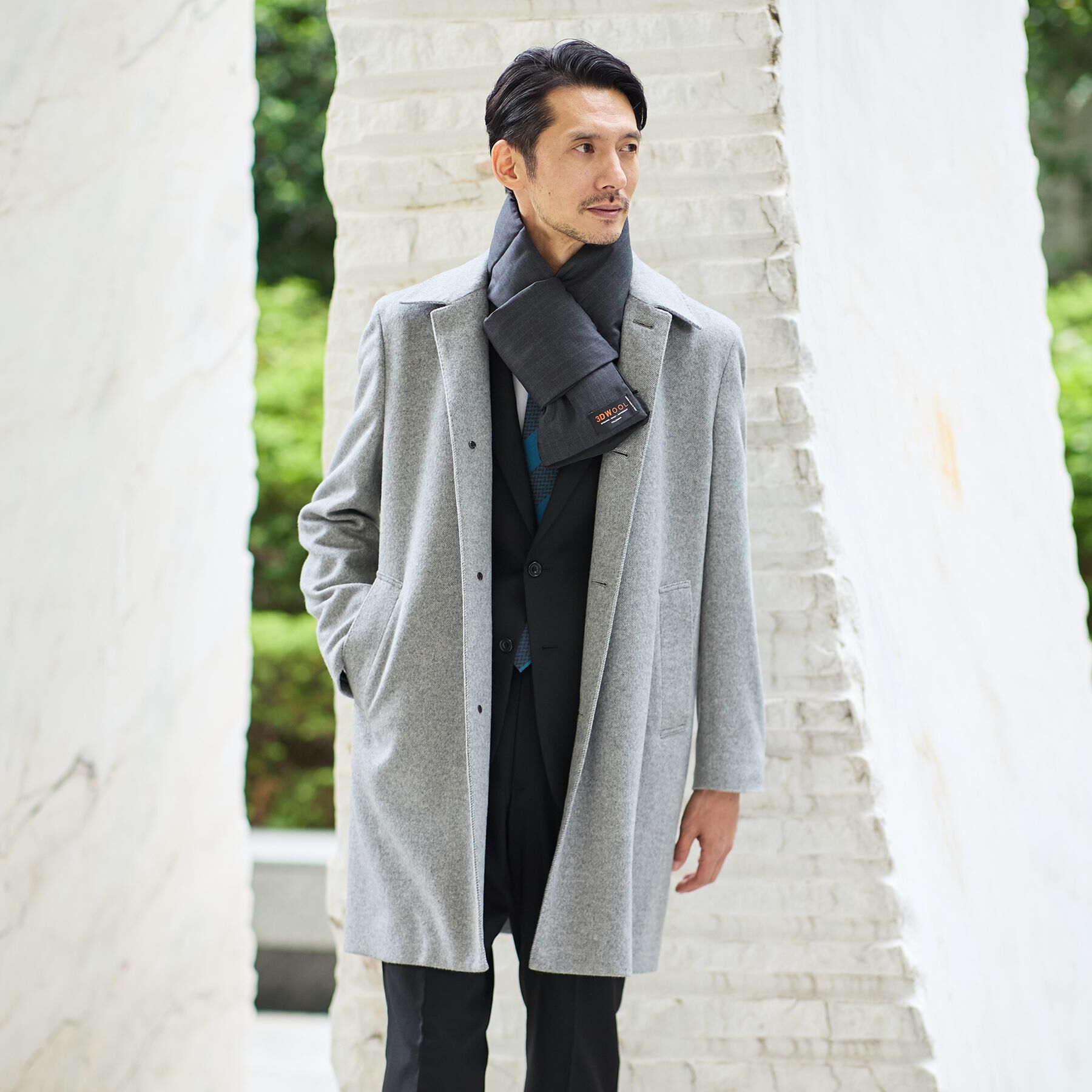 TAKEO KIKUCHI「インポートファブリック ダウンマフラー」|ストール|