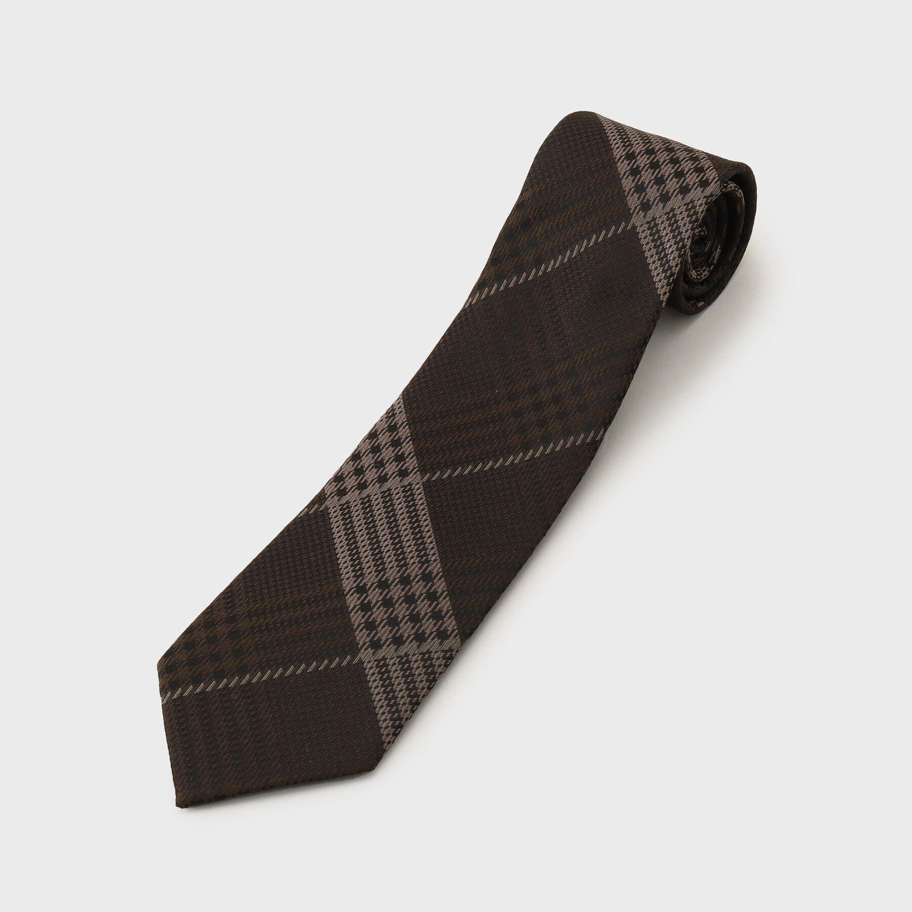 TAKEO KIKUCHI「エリシルク グレンプレイドネクタイ」|ネクタイ・蝶ネクタイ|ブラウン(243)