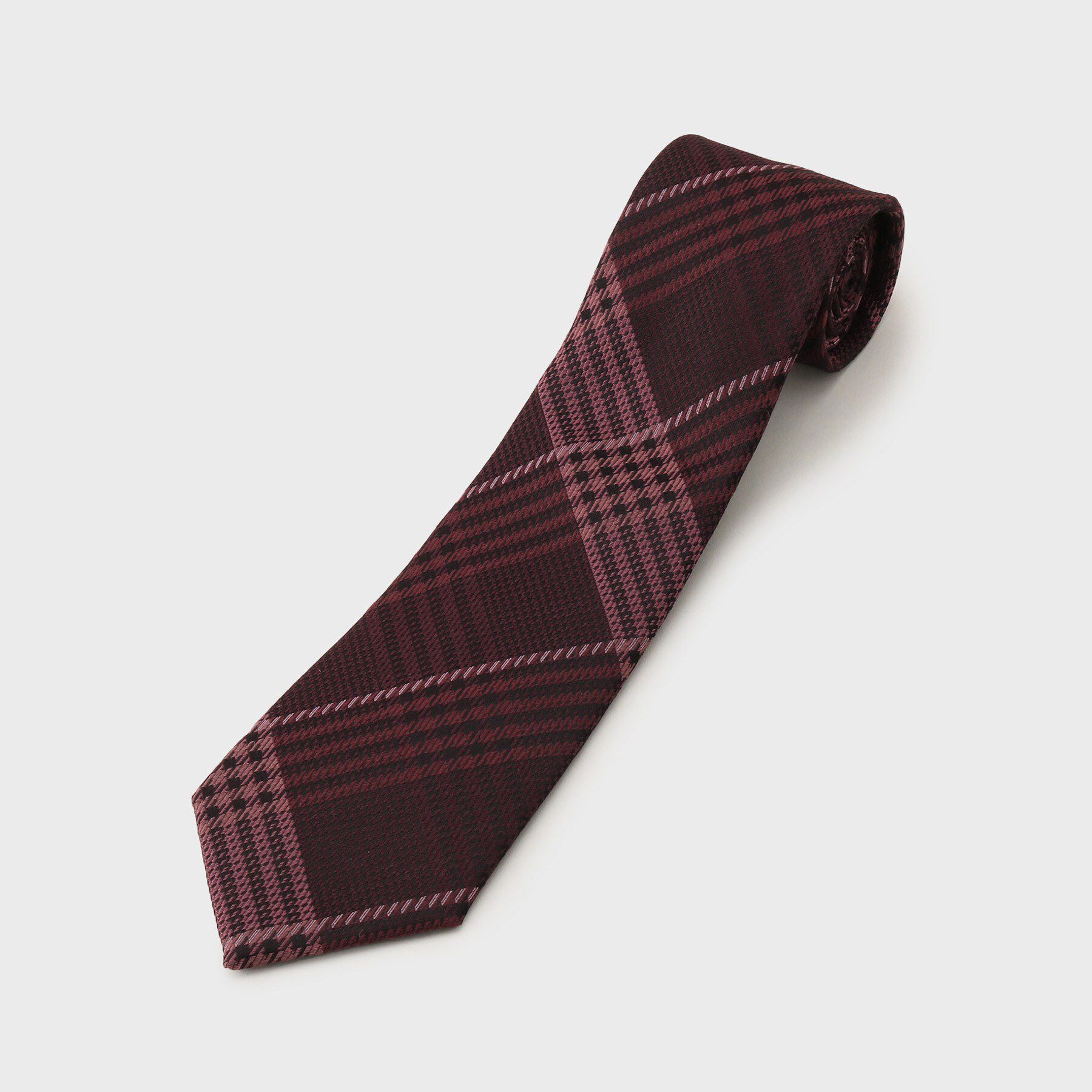 TAKEO KIKUCHI「エリシルク グレンプレイドネクタイ」|ネクタイ・蝶ネクタイ|ピンク(274)