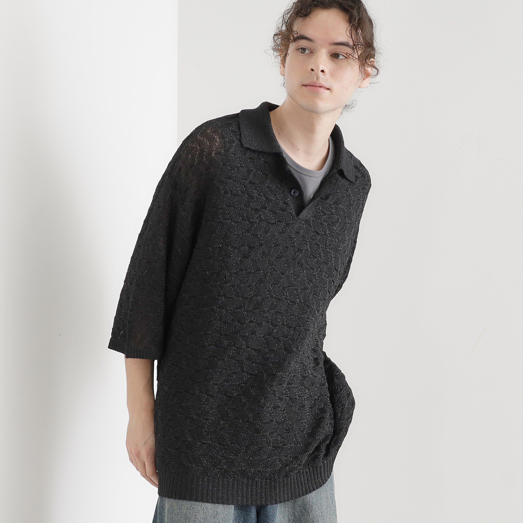 tk.TAKEO KIKUCHI「ストローヤーンポロニット」|ニット・セーター|