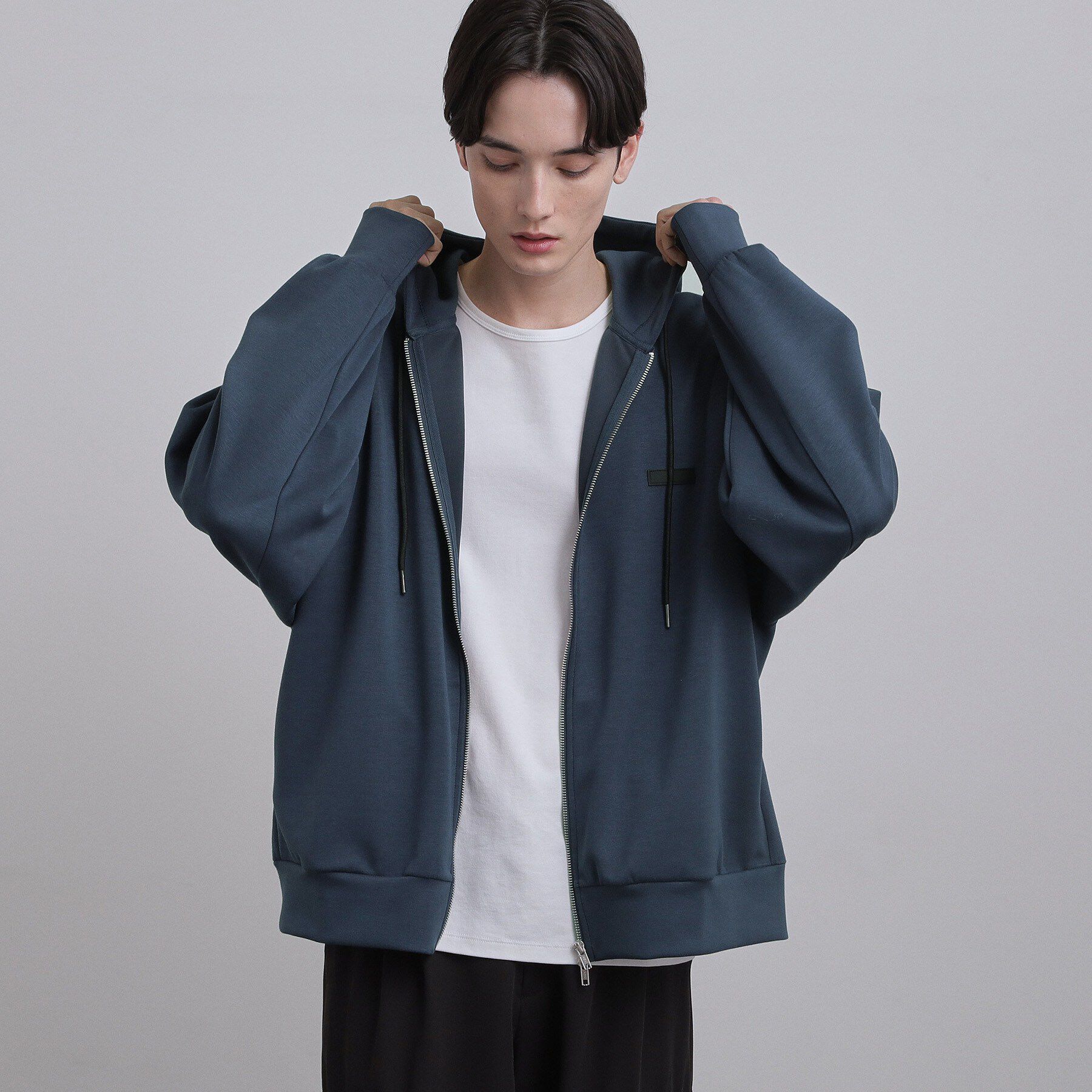 tk.TAKEO KIKUCHI「オーバーサイズジップパーカー」|パーカー|ネイビー(094)